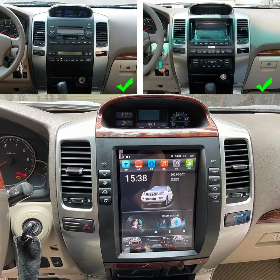 For Toyota Land Cruiser 120 Prado 10.4 Inch Touch Screen Stereo For Lexus GX470 Radio Andr