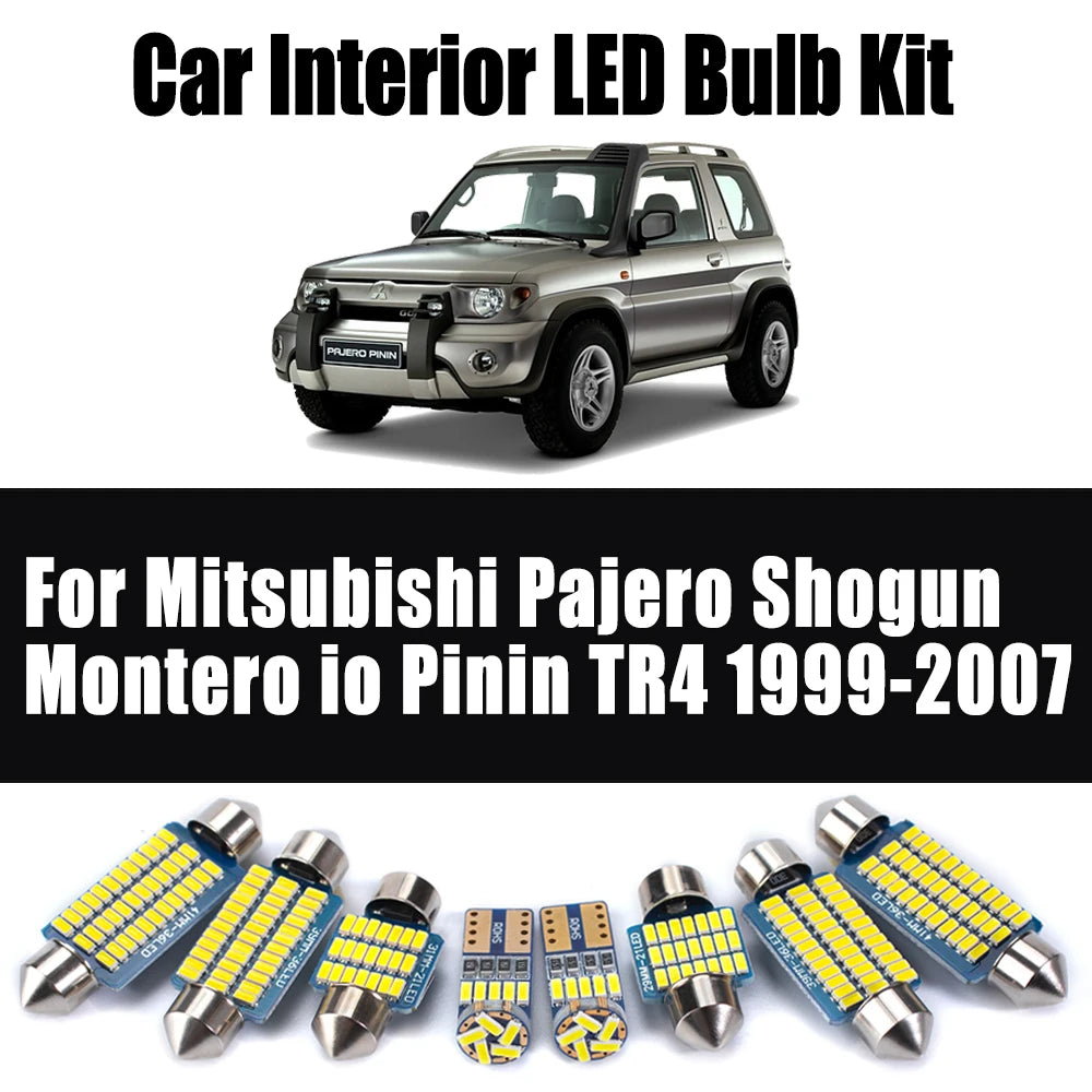 11-Piece LED Interior Light Kit for Mitsubishi Pajero Shogun Montero io Pinin TR4 1999- 2006 - Canbus Dome Map Door T...