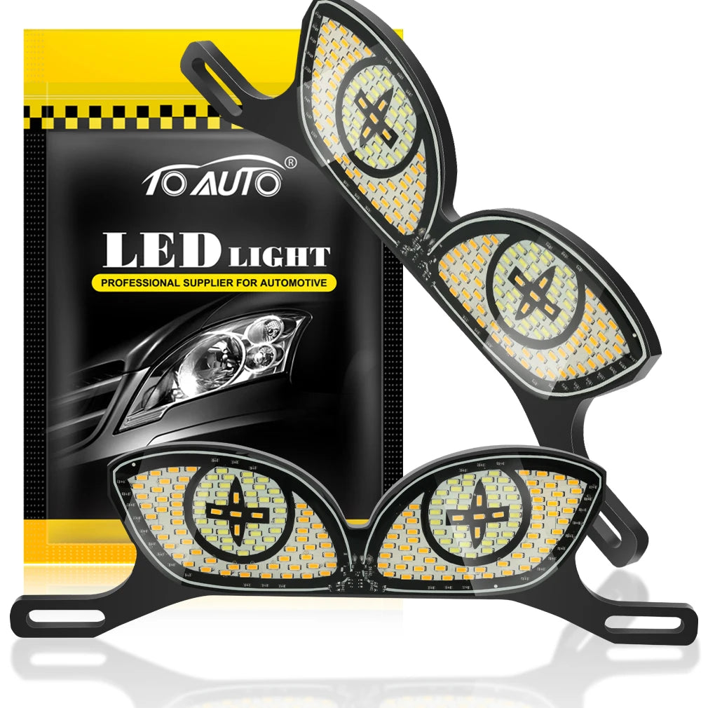 TOAUTO LED Light Motorcycle Signal Light 12V Tail Light 102PCS LED Chip Motorcycle Devil's