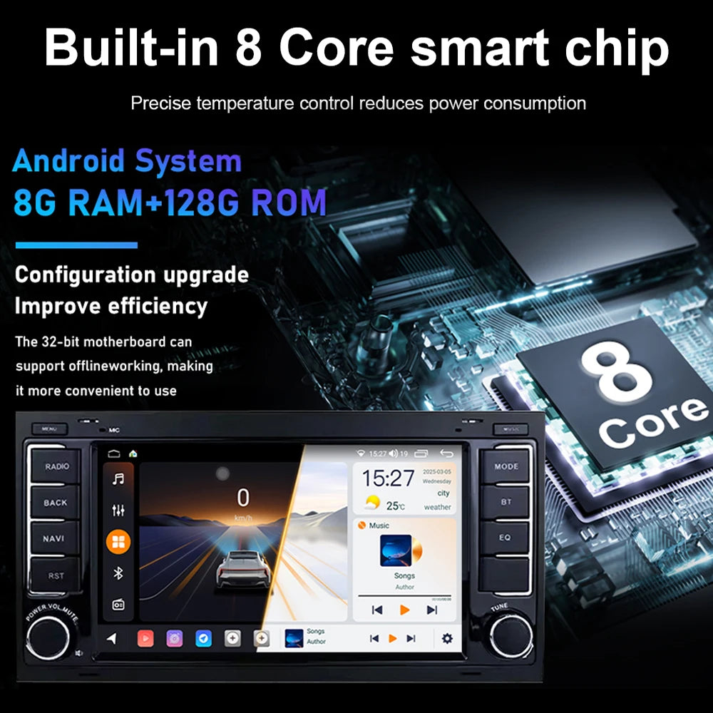 Android 14 Car Radio 7" Screen For Volkswagen VW Touareg L7 Multivan T5 Multimidia Player