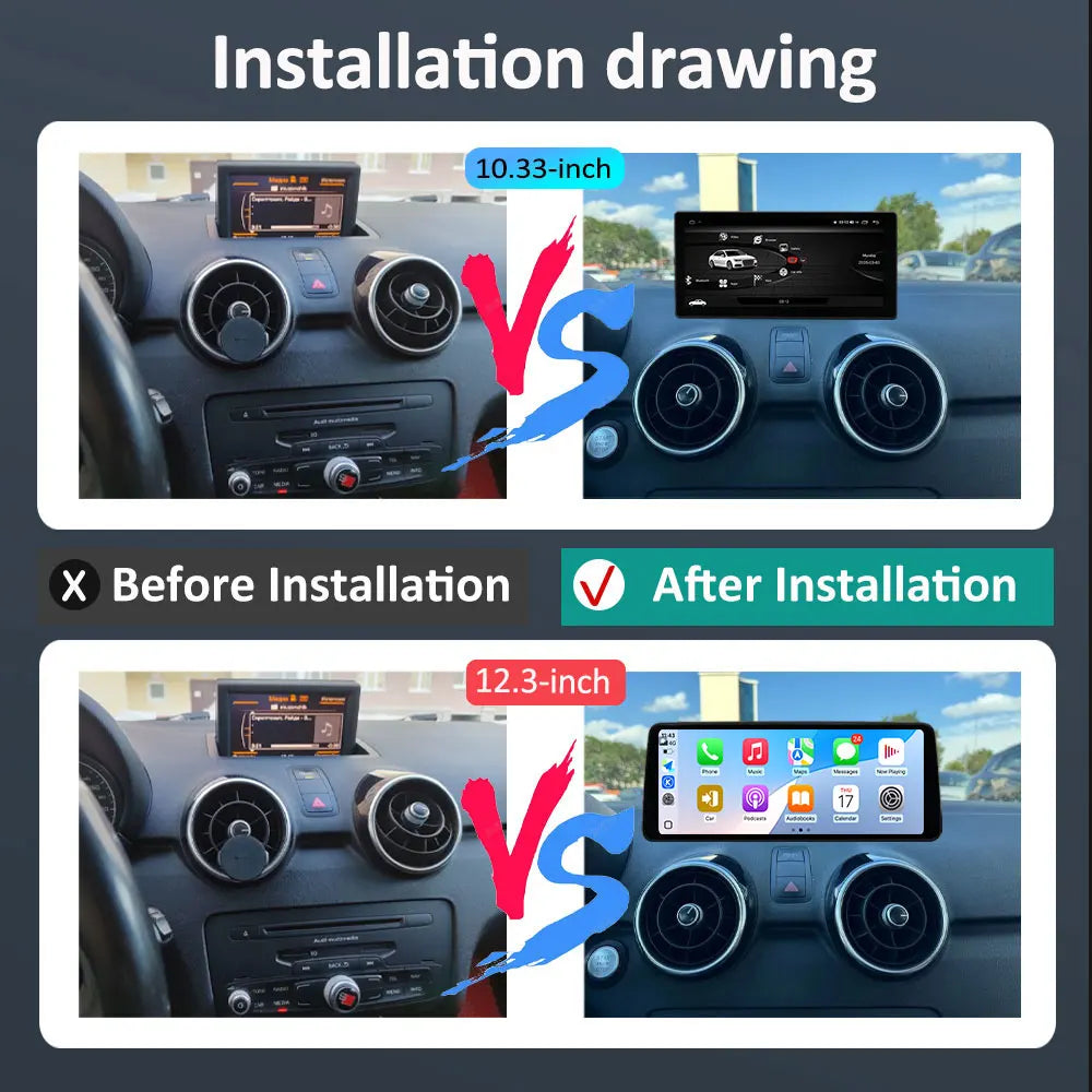 12.3 inch Android 16 for Audi A1 2013 - 2018 Car Radio Multimedia Player Bluetooth 4G DSP