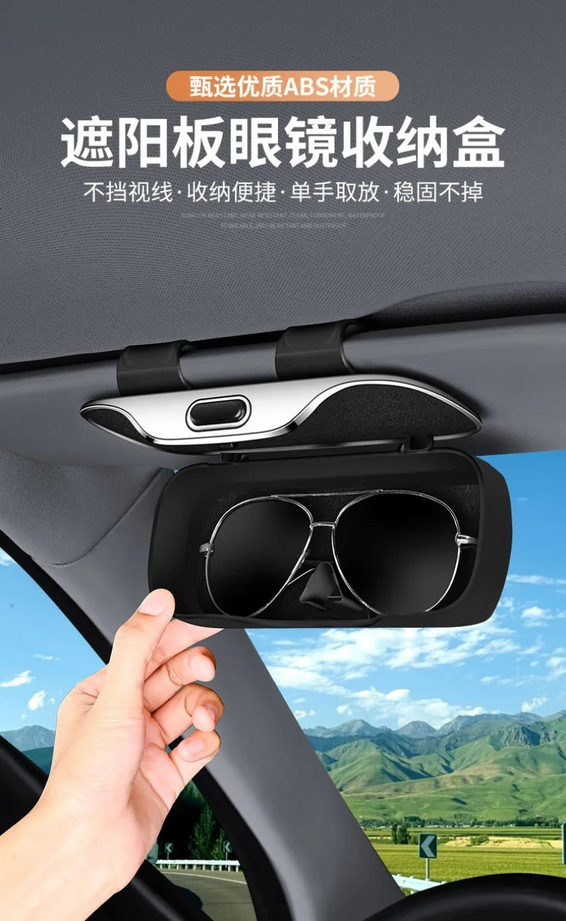 Car Sunshade Glasses Storage Box, Car Portable Universal Sunglasses Glasses Box