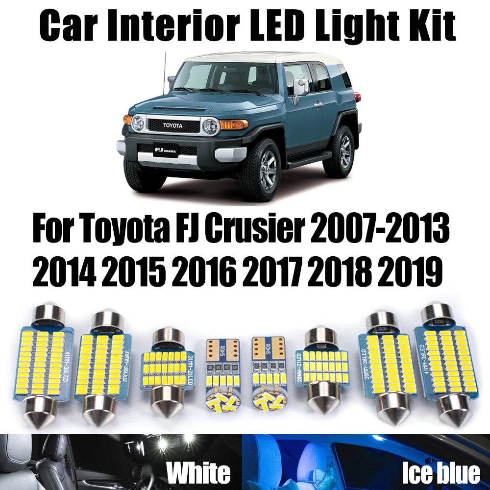 8-Piece LED Interior Light Kit for Toyota 2007-2014 - Canbus Error-Free Interior Bulbs