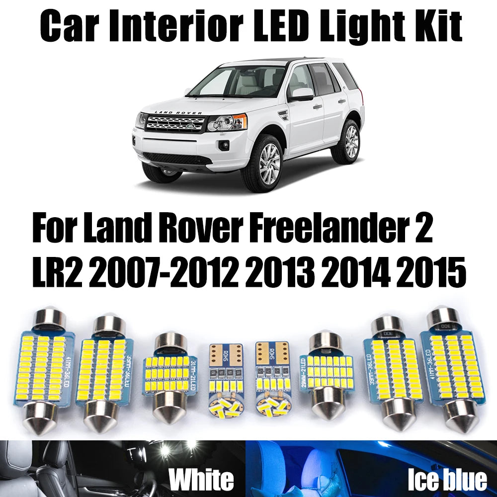 13-Piece LED Interior Light Kit for Land Rover Freelander 2 LR2 2007- 2013 - Canbus Dome Map Door Trunk Bulbs | AUTOK...