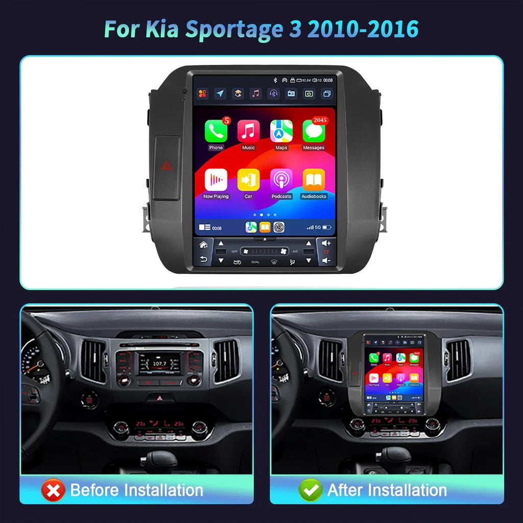 9.7inch For Kia Sportage 3 SL 2010 2011 2012 2013 2014 2015 2016 Car Radio Android 14 Mult