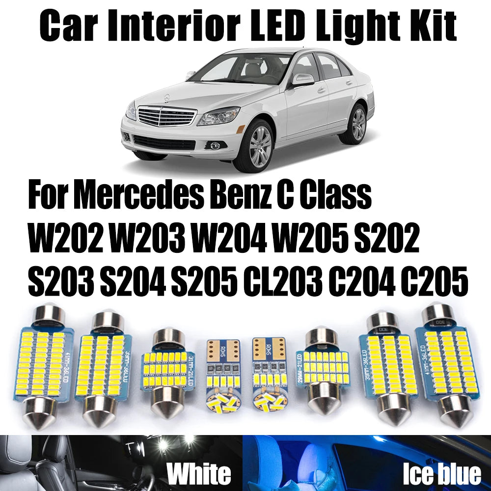 LED Interior Light Kit for Mercedes Benz C Class W202 W203 W204 W205 S202 S203 S204 S205 CL203 C204 C205 - Canbus Err...