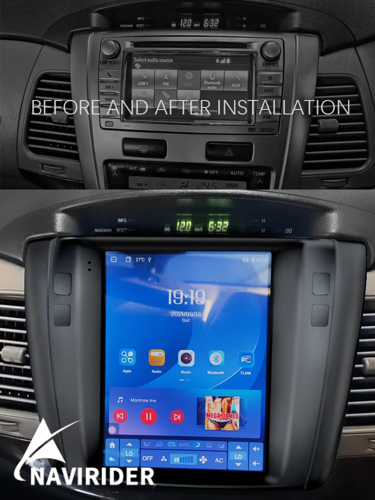 Android Vertical Screen For Toyota Innova 2007-2014 Car Multimedia Video Radio Player In D
