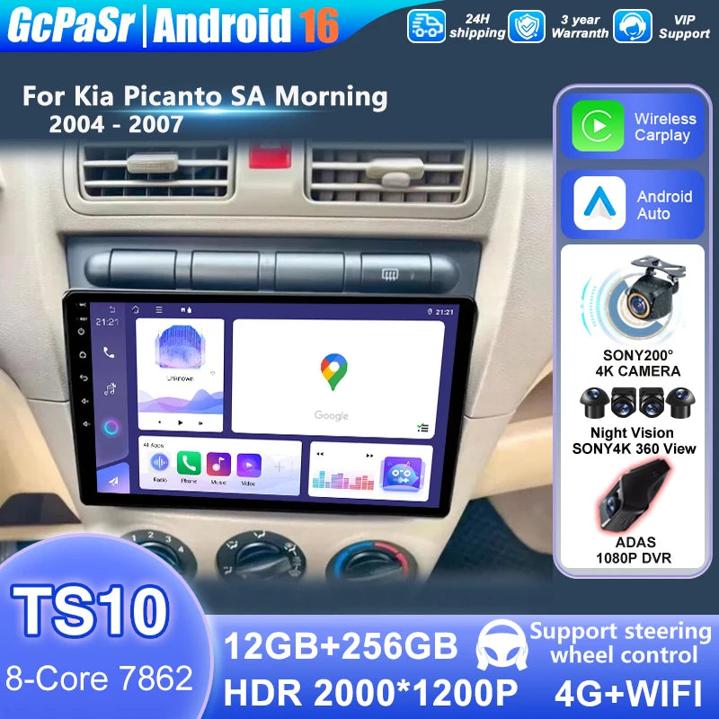 Android Car Radio For Kia Picanto SA Morning 2004 2005 - 2007 Multimedia Video Player Navi