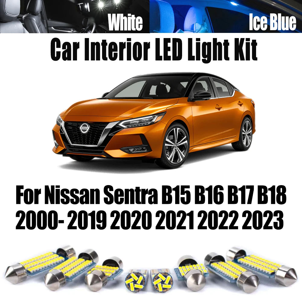 LED Interior Light Kit for Nissan Sentra B15 B16 B17 B18 2000- 2021 - Canbus Dome Map Door Trunk Bulbs | AUTOKITSHOP