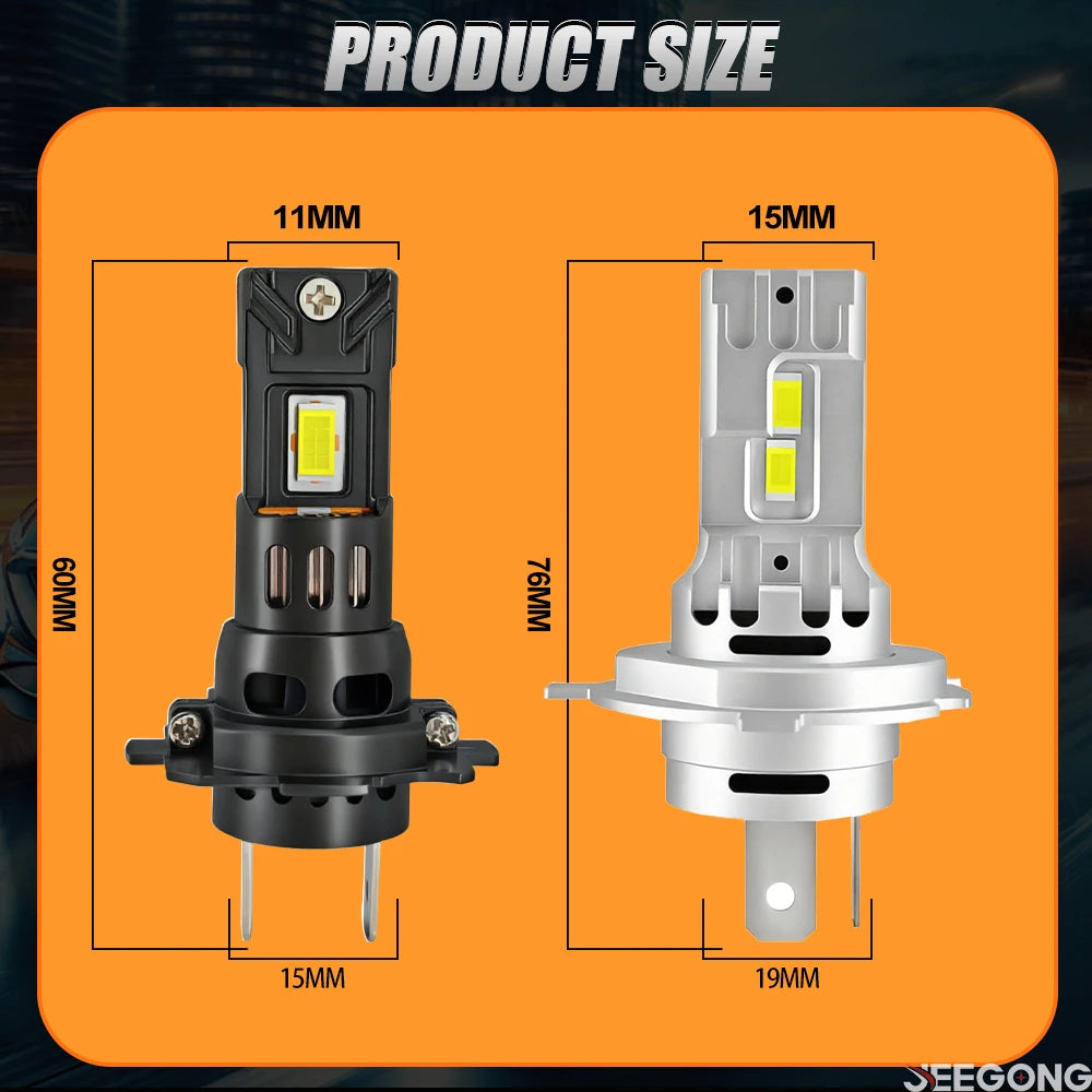 Ampoule Led H7 LED Plug And Play Headlamp Wireless CANBUS Error Free With Fan 6000K Whtie