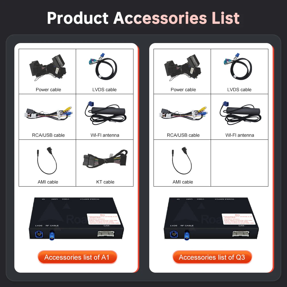 CN RoadTop Wireless CarPlay Android Auto Interface For Audi A1 Q3 2013-2018 with Mirror Li | AUTOKITSHOP