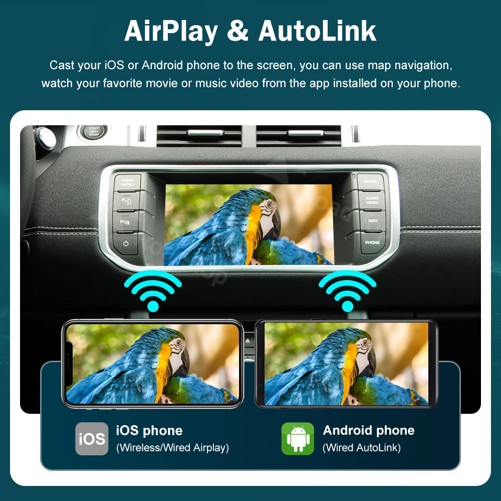 RoadTop Wireless Carplay Android Auto Mirror Link AirPlay Ai Box For Land Rover Jaguar Ran