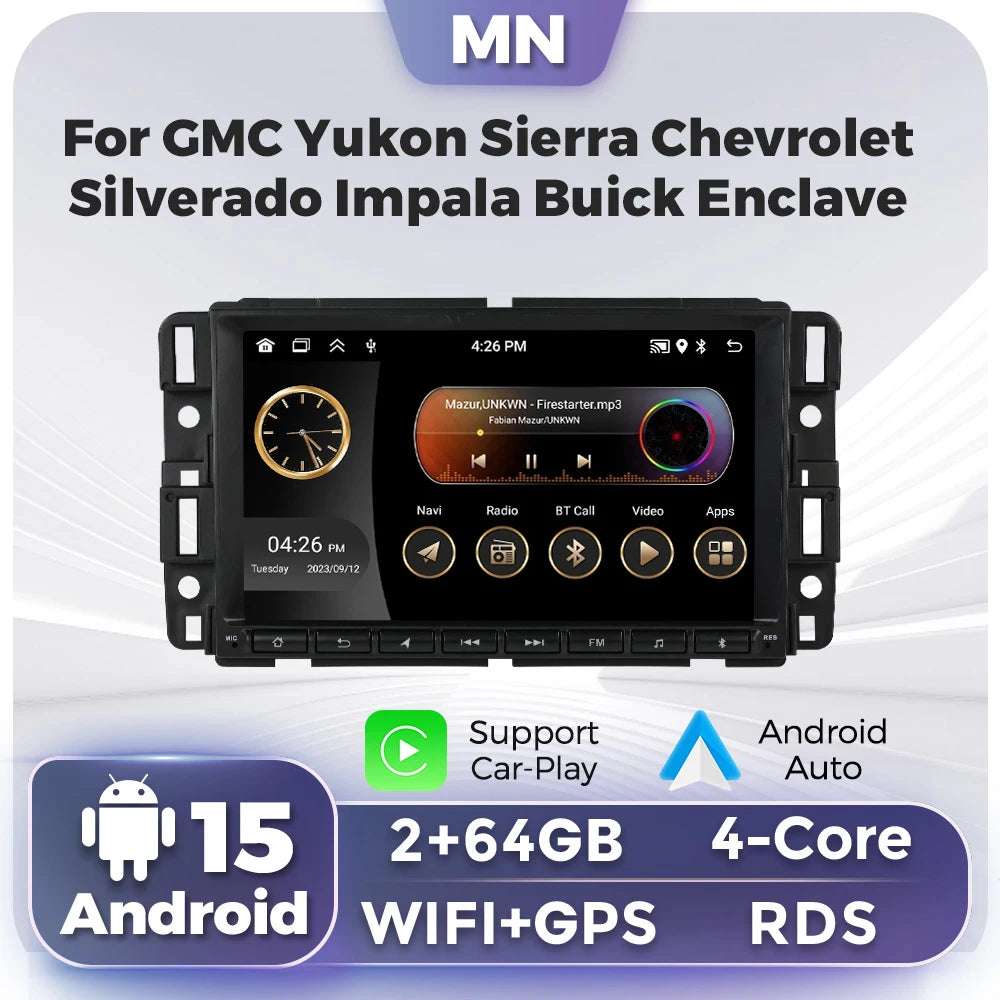 8inch Android 15 Car Radio for GMC Yukon Sierra Chevrolet Silverado Impala Buick Enclave M | AUTOKITSHOP