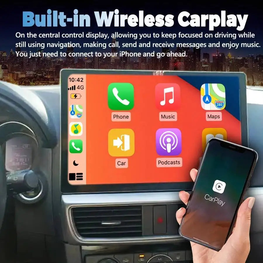 13.3inch WIFI+4G Bluetooth 2DIN DSP Stereo For Mazda Cx5 Cx-5 Android 15 Carplay Auto Mult