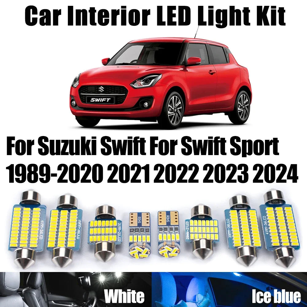 LED Interior Light Kit for Suzuki Swift For Swift Sport 1989- 2020 - Canbus Dome Map Door Trunk Bulbs | AUTOKITSHOP