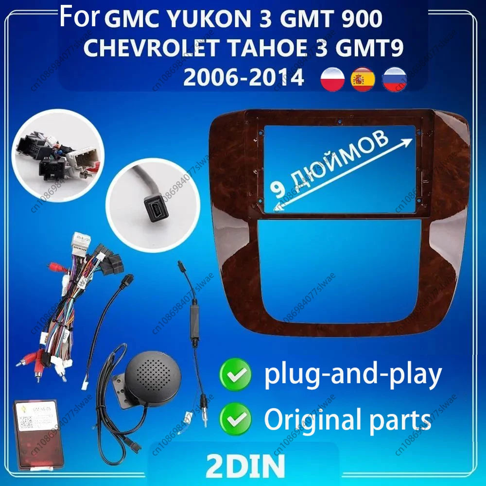 9 inch For GMC YUKON 3 GMT 900 CHEVROLET TAHOE 3 GMT9 2006-2014 Car Radio Fascias stereo P