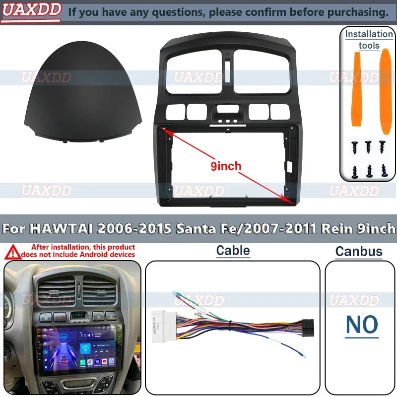 FOR 2000-2015 HYUNDAI HAWTAI SANTAFE 2007-2011 REIN 9INCH 2 Din Car stereo MP5 Android fra