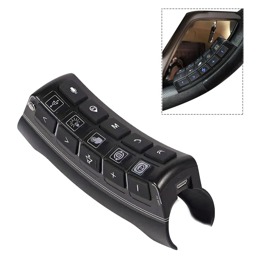 FYUU Wireless Car Steering Wheel Remote Control Multifunction button Night Smart Backlight