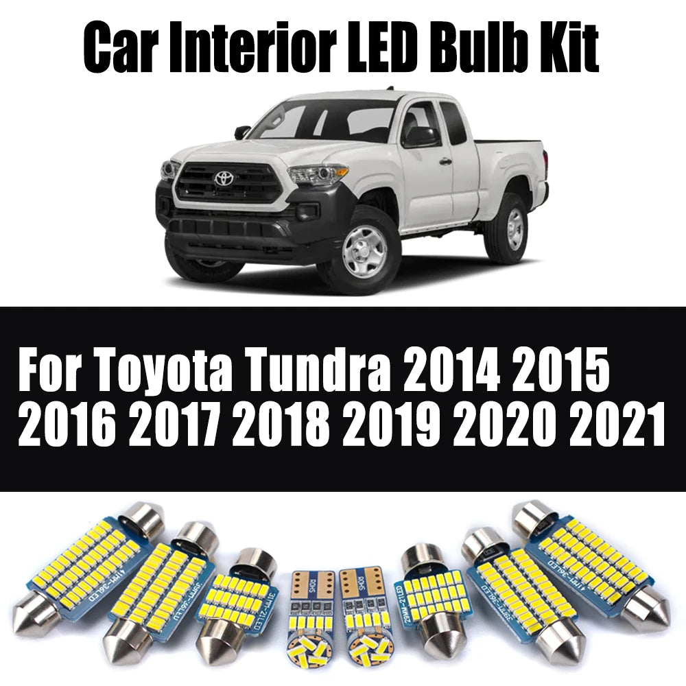 21-Piece LED Interior Light Kit for Toyota Tundra 2014- 2019 - Canbus Dome Map Door Trunk Bulbs | AUTOKITSHOP