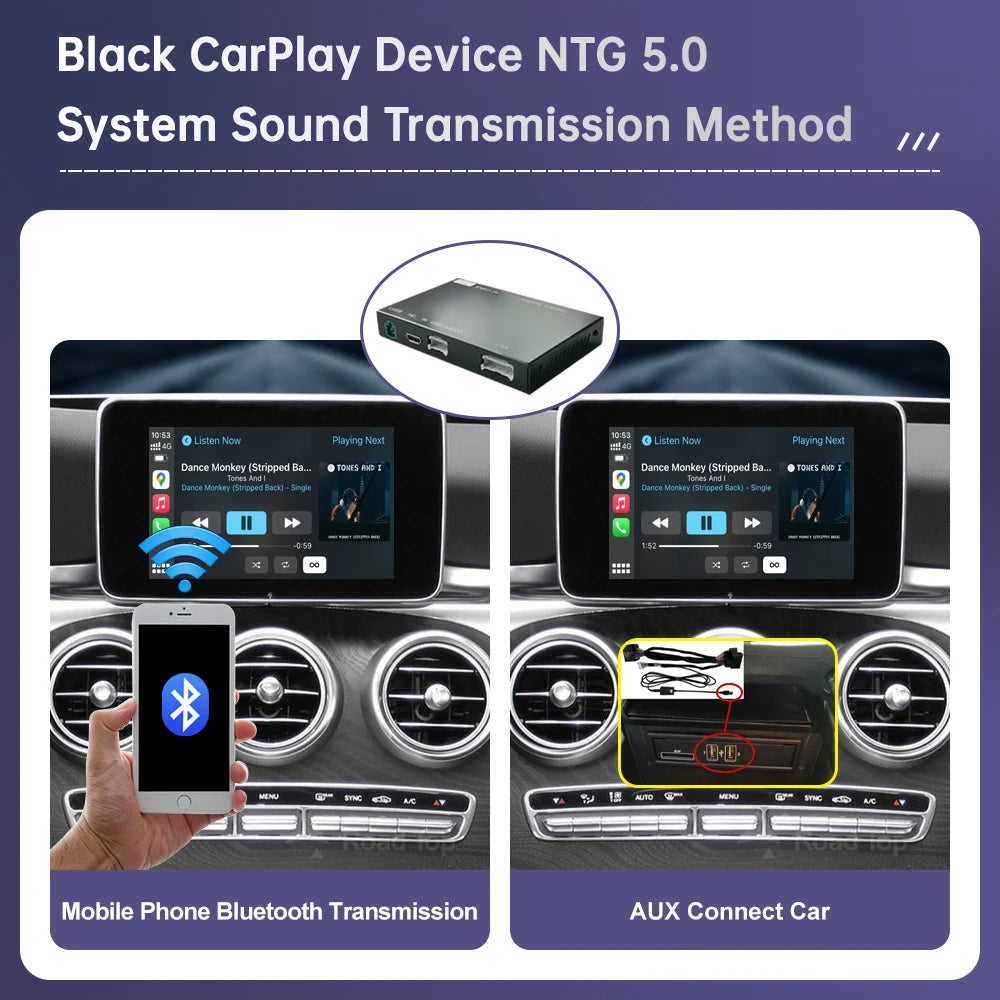 Wireless CarPlay for Mercedes Benz C Class W205 GLC GLA CLA NTG5.0 2015-2018, with Android