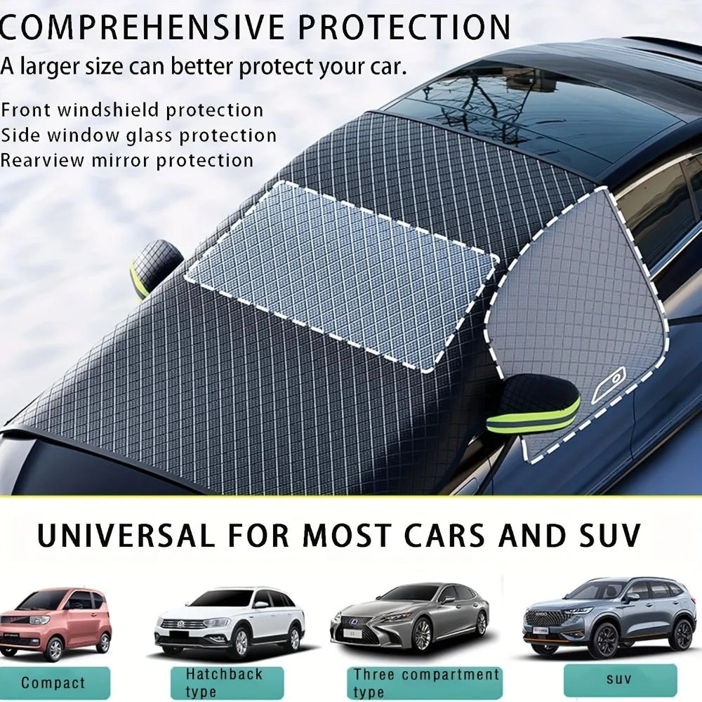 Car Windshield Snow Protection Cover Magnetic Anti‑Frost Windscreen Guard Sunshade for Outdoor W - Automotive LED Light