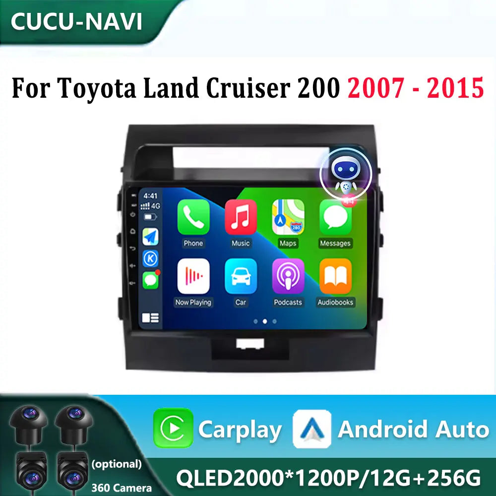 Touch Screen Android Auto For Toyota Land Cruiser 200 2007 - 2015 Car Video Multimedia Pla | AUTOKITSHOP