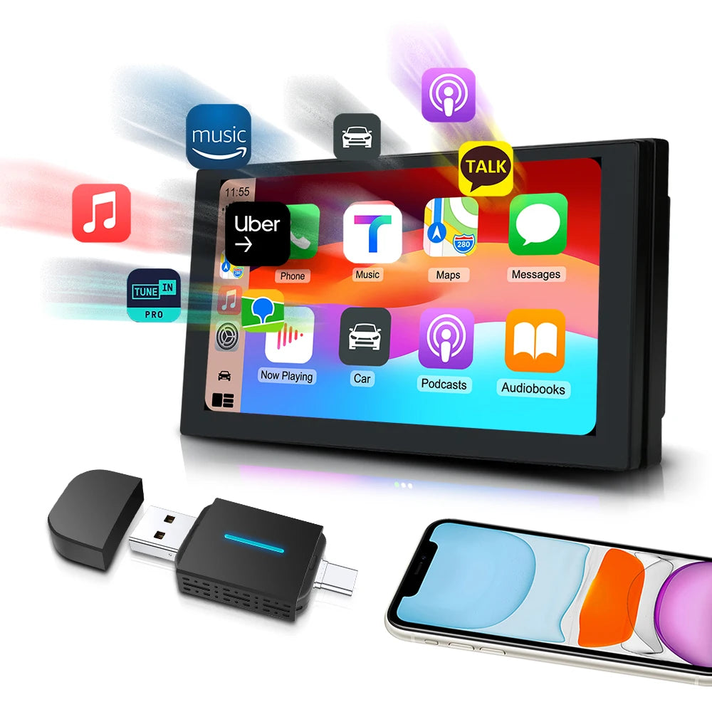 ANYFAR Dual Interface Wireless CarPlay Android Auto Wireless USB TYPE-C Adapter Smart Mini | AUTOKITSHOP
