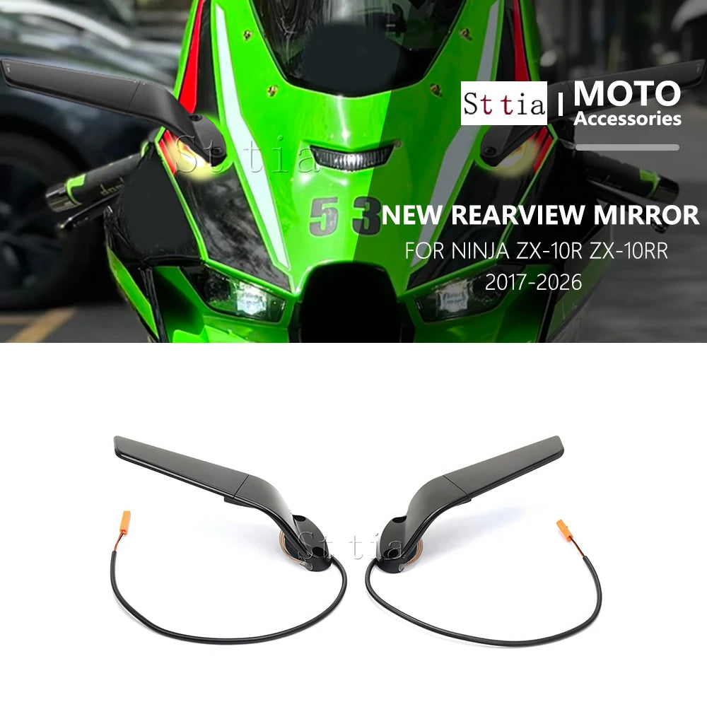For Kawasaki Ninja 1000 ZX-10RR ZX 10RR ZX-10R ZX10R 2017-2026 Motorcycles Wind Wing Adjustable  - Automotive LED Light