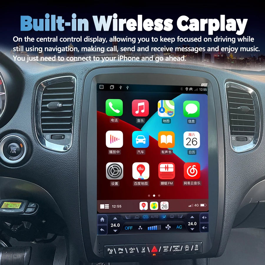 Car Radio For Dodge Durango 2009 2010 2011 Vertical Screen Android Navigation Multimedia P | AUTOKITSHOP