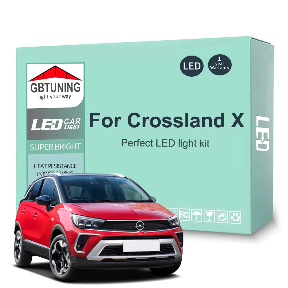 13-Piece LED Interior Light Kit for Vauxhall Opel Crossland X - Canbus Error-Free Bulbs | AUTOKITSHOP