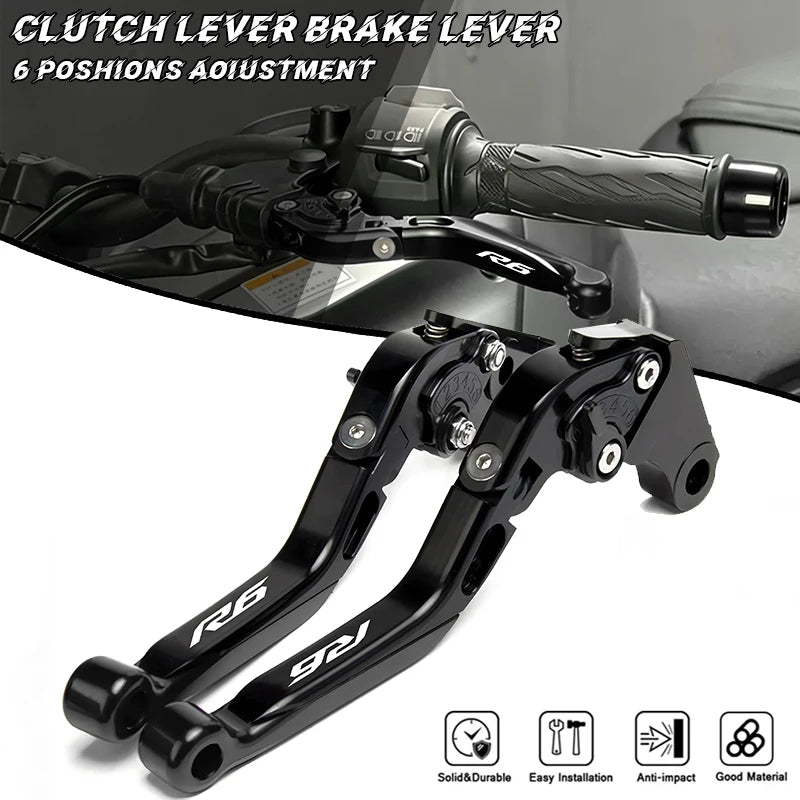 For Yamaha YZF R6 2017-Present Clutch Lever Brake Lever Set Adjustable Folding Handle Levers Mot - Automotive LED Light