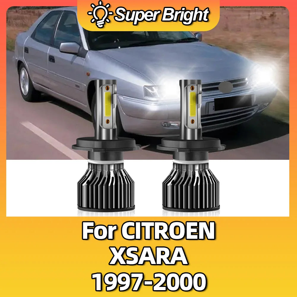 LED H4 Turbo Car Headlights Bulb Lamps 6000K White Super Power 100W 10000LM COB Chips 12V