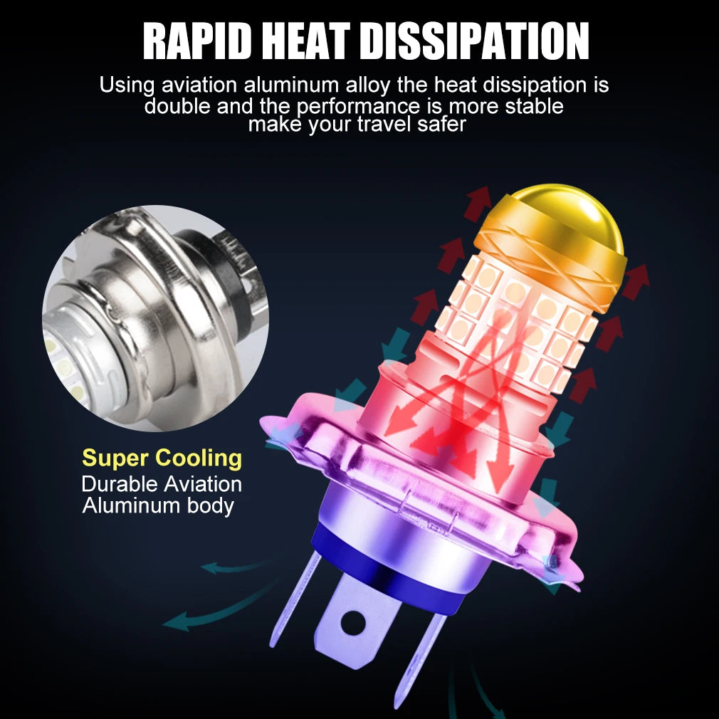 H4 Led Motorcycle Headlight LED BA20D H6 P15D Lamp LED Moto High/Low Beam Led Bulbs Lamp M