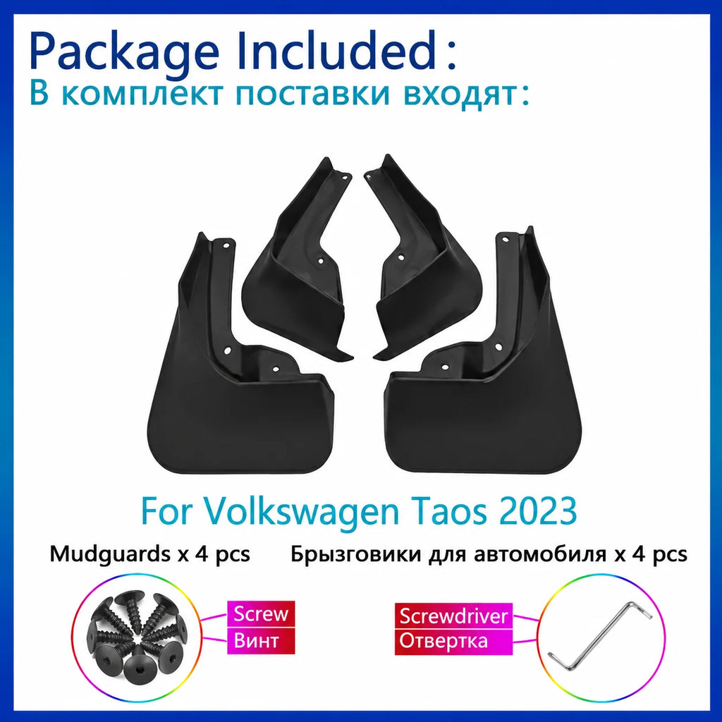 For Car Volkswagen VW Taos Tharu 2023 Mudguard Front Rear Mudflaps Set Fender Splash Guard | AUTOKITSHOP