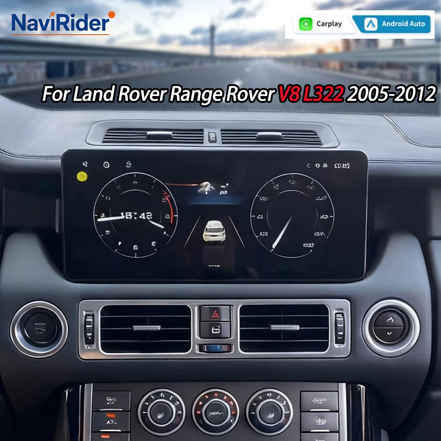 12.3inch Android Screen For Land Rover Range Rover V8 L322 2005-2012 Car Multimedia Video