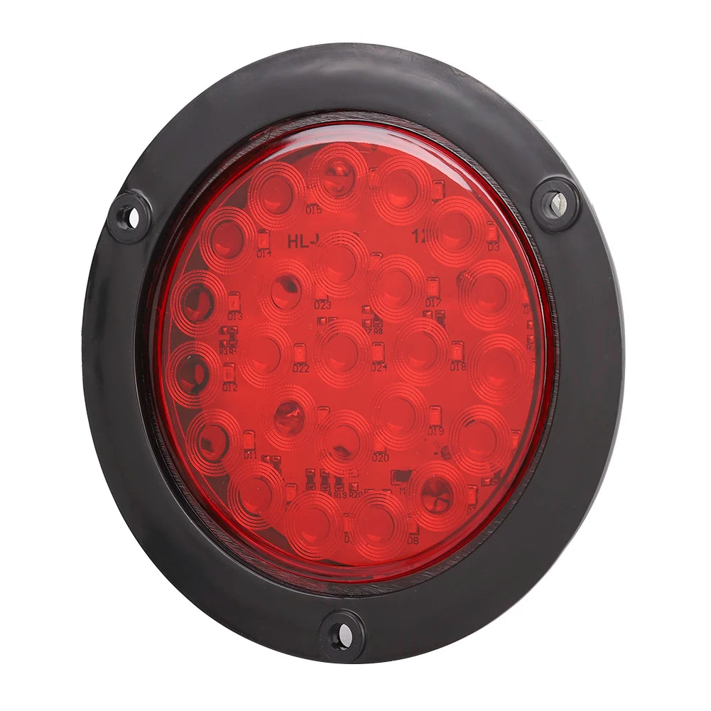 24LEDs 4in Waterproof Plastic Side Marker Round Lamp Trailer Truck Tail Light LED Light Side Lam - Canbus LED Car Light