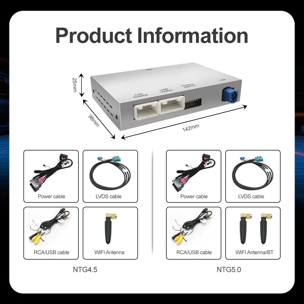AUTOABCWireless Android Auto Wireless CarPlay for NTG4.5 NTG5.0 Mercedes Benz A B C E Clas