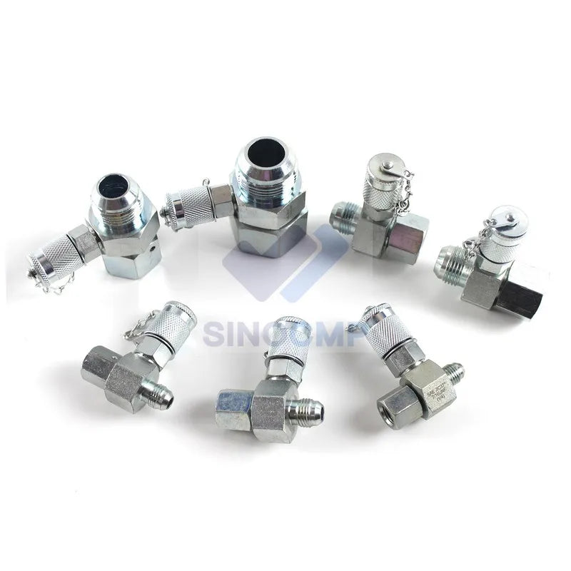 7x/set Hydraulic Swivel Run tees JIC 37° Series Test Coupling Point 1-5/16, 1-1/16, 7/8, 3