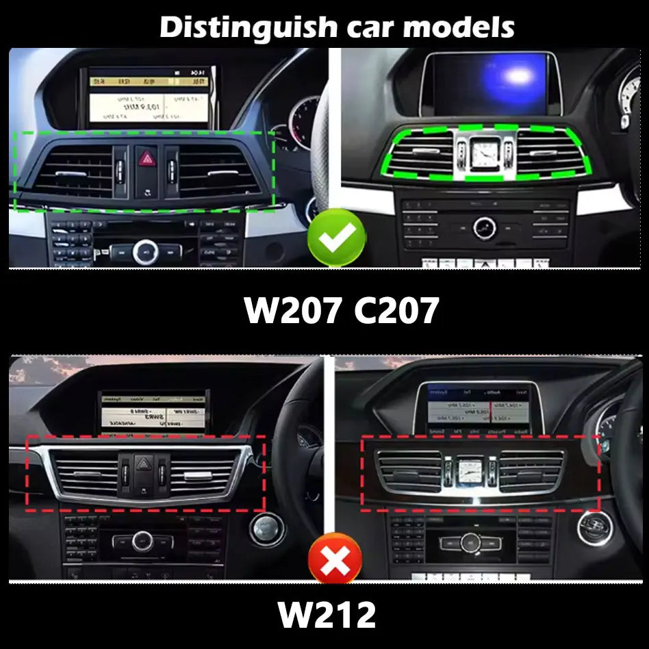 Android 16 4G WIFI For Mercedes Benz E Class W207 2009-2015 RHD Wireless Carplay Car Multi