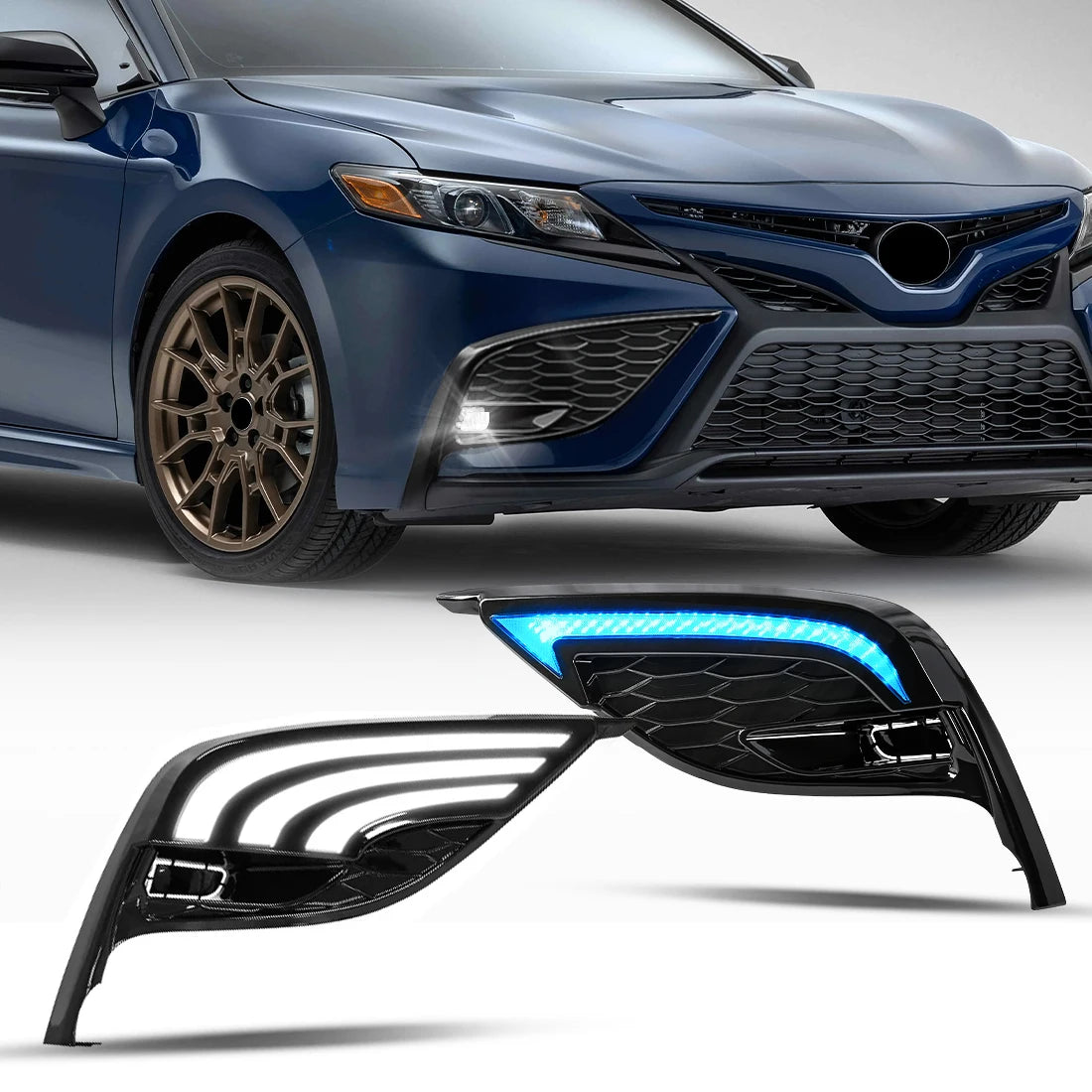 81482-06190 81481-06220 Led Fog Lights DRL Daylights for Toyota Camry 2021 2022 2023 Bumpe | AUTOKITSHOP