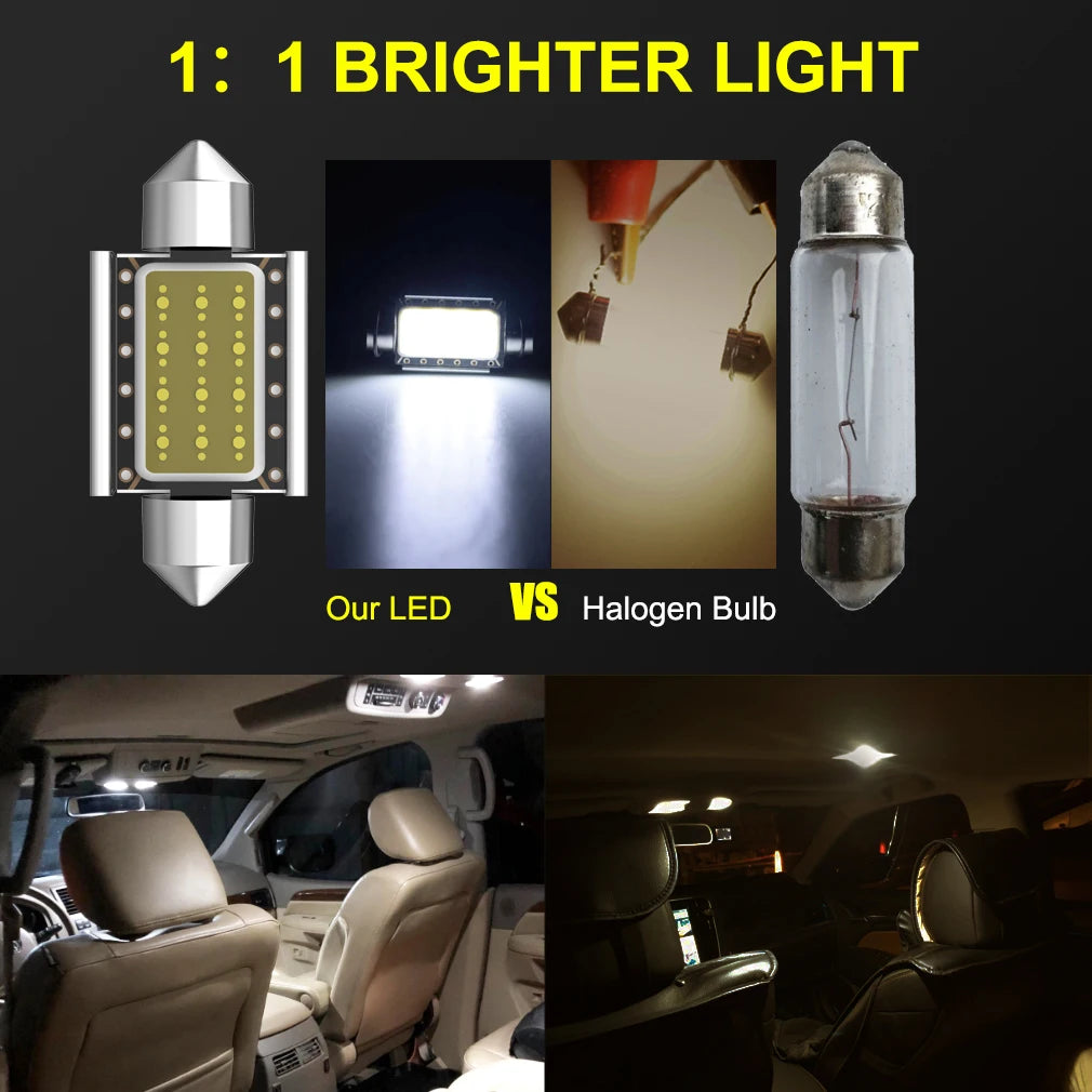 2-Piece LED Interior Light Kit for C10W C5W - Canbus Error-Free Interior Bulbs