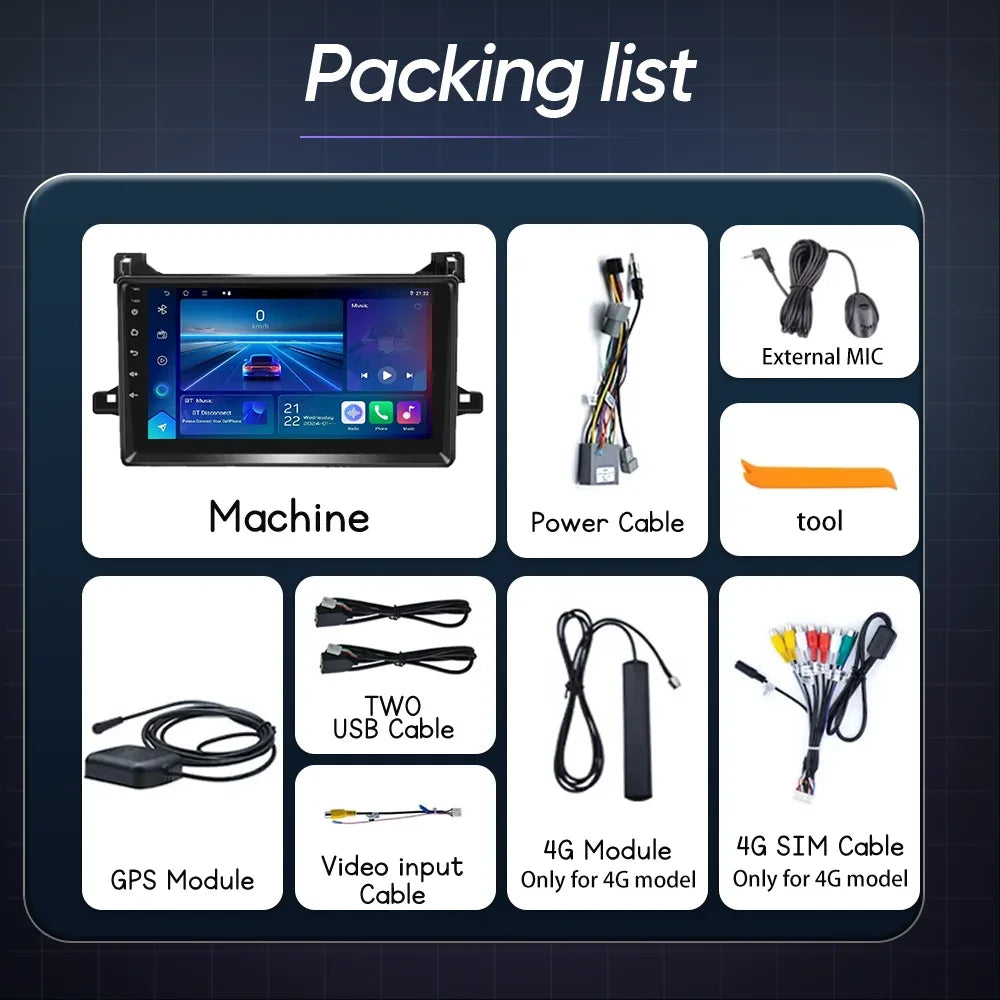 Android 15 Car Radio For Toyota Prius XW50 2015-2020 Multimidia Video Player QLED Touch Sc