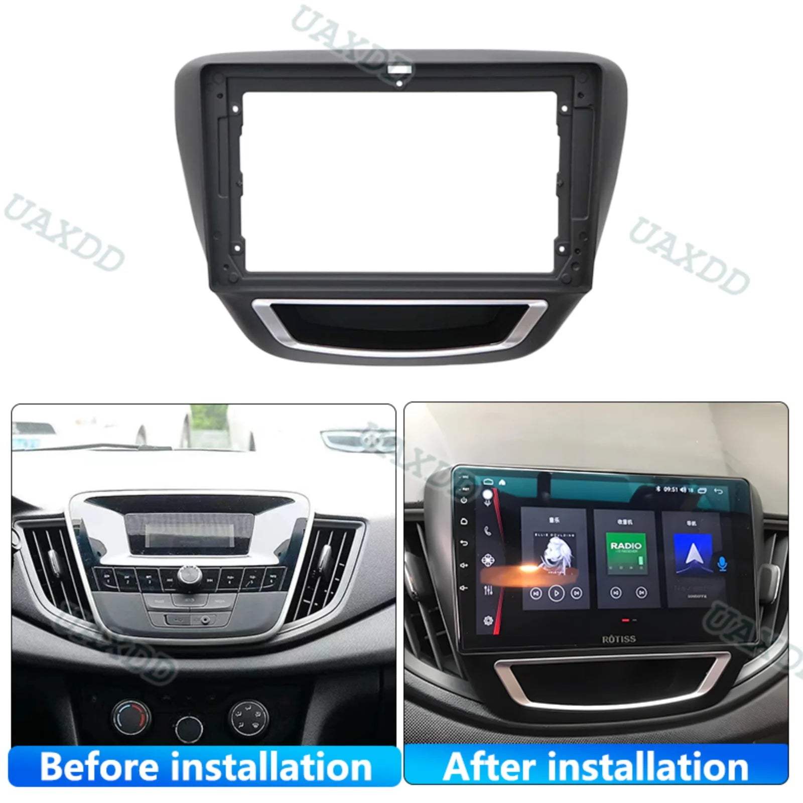 For 2016 CHEVROLET Cavalier 9INCH Car stereo radio Android frame panel fascia cable harnes