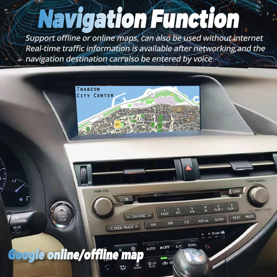 10.25INCH Car Multimedia Video Player For LEXUS RX270 RX350 2009 - 2015 GPS Navigation Blu