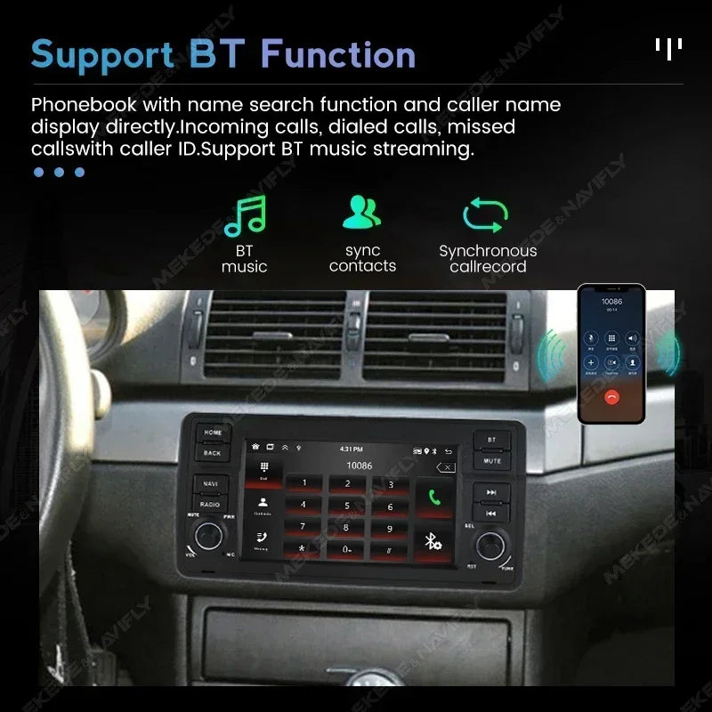 7" Carplay Android Auto Car Radio for BMW E46 M3 318/320/325/330/335 Multimedia FM GPS Aut | AUTOKITSHOP