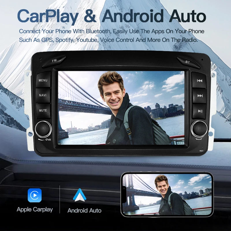 SZLELV For Mercedes Benz CLK W209 W203 W208 W463 Android 15 Auto Car Radio Multimedia Play