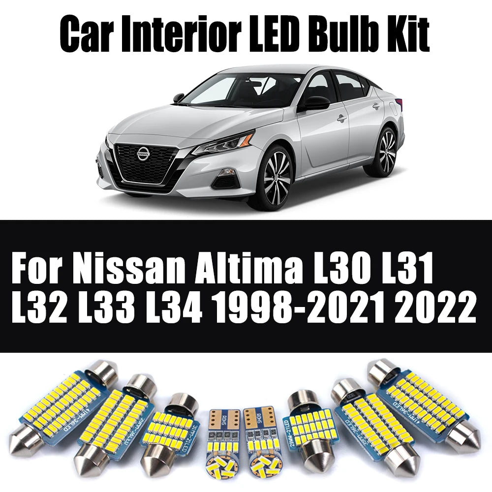 LED Interior Light Kit for Nissan Altima L30 L31 L32 L33 L34 1998- 2020 - Canbus Dome Map Door Trunk Bulbs | AUTOKITSHOP
