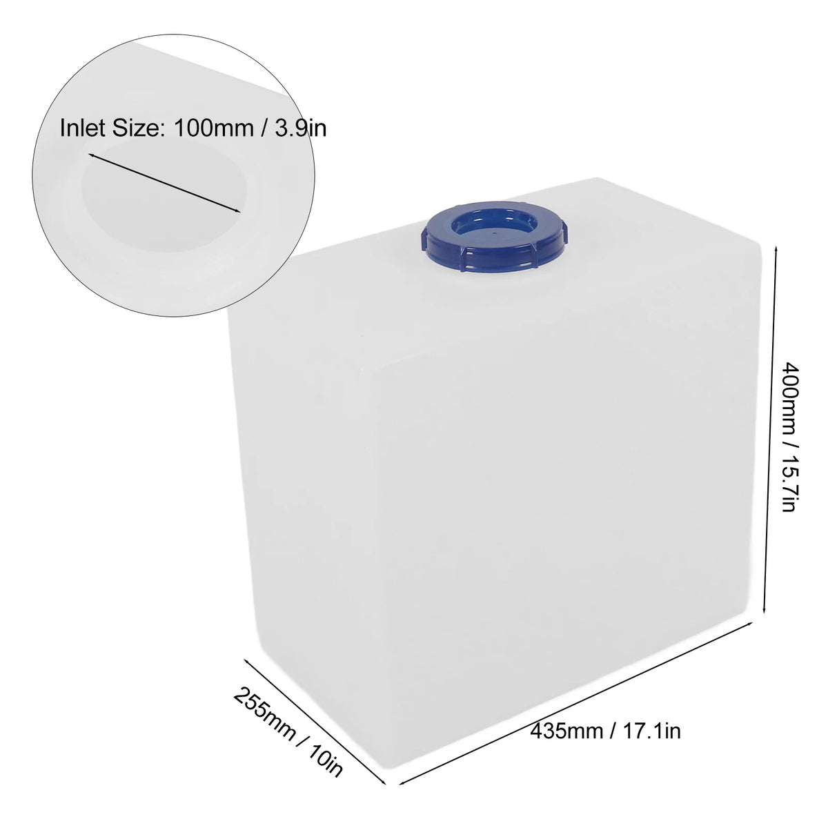 RV Water Storage Tank Heat Cold Resistant PE Fresh Water Tank 435×400×255mm/500×400×200mm for Tr - Automotive LED Light