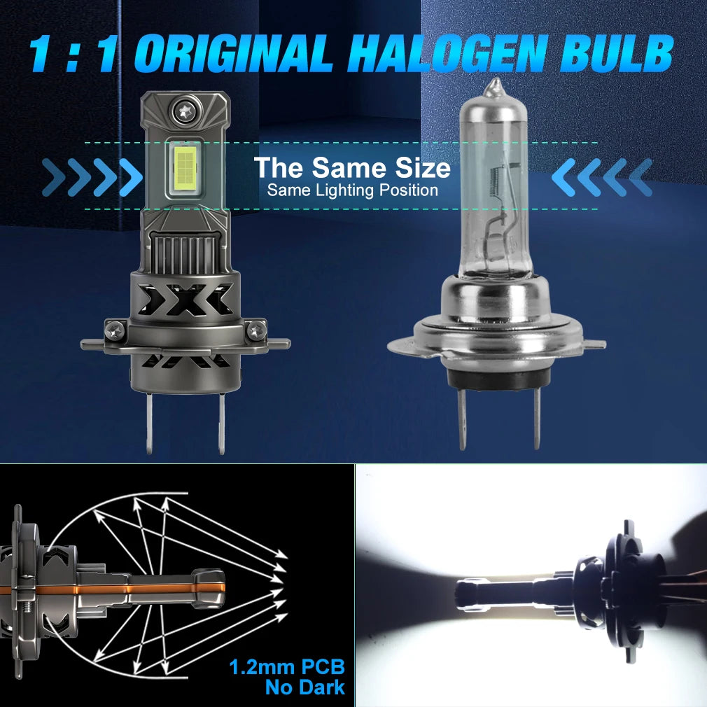 H7 LED Headlight Bulb Wireless Canbus 40000LM 100W for Car Headlamp Auto Light H7 Turbo Le