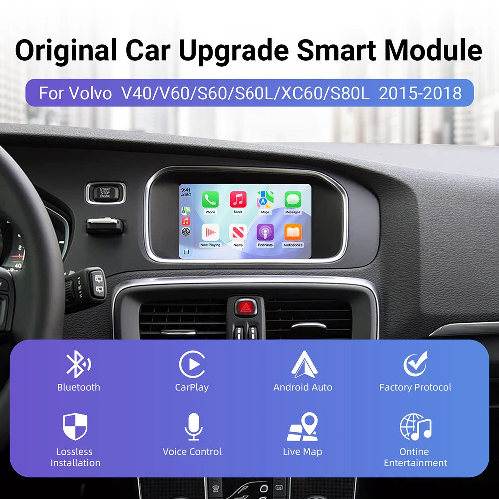 ANYFAR New Wireless Carplay Android Auto Module For Volvo S60 S80 XC60 V60 V40 2015-2018 S | AUTOKITSHOP